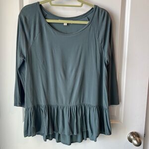 LOFT Ruffle Hem Blouse. Size medium